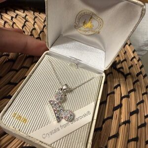 Swarovski Silver Necklace with Colorful Crystal Pendant